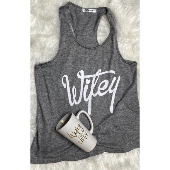 Tops - Wifey Tank Top & coffee mug, SIZE SMALL